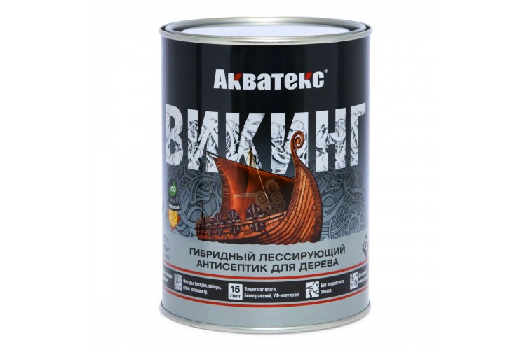 Антисептик гибридный лессирующий для дерева Акватекс Викинг 