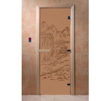 Дверь стекло Бронза матовая с рисунком "Китай" 1700*700 мм "DoorWood"