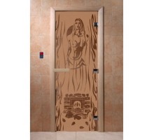 Дверь стекло Бронза матовая с рисунком "Горячий пар" 1700*700 мм "DoorWood"