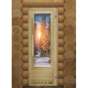 Дверь Элит с вентиляцией стекло "Зима" 1820*720 мм "DoorWood"