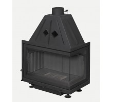 Топка АЛЬФА 700RB, 2 стекла правая, черный шамот, арт.TA700RB