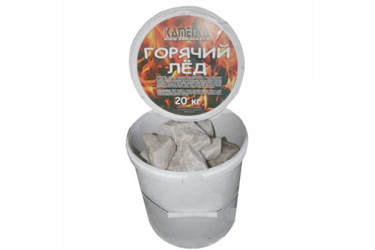 Камень для бани Белый кварцит колотый ведро 20кг (Карелия)