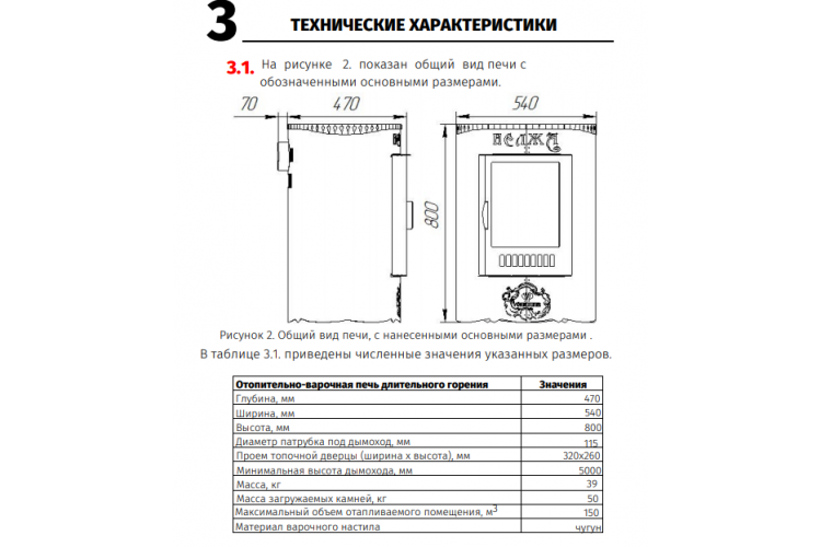 Печь "Нелжа" Окаменевшее дерево наборный
