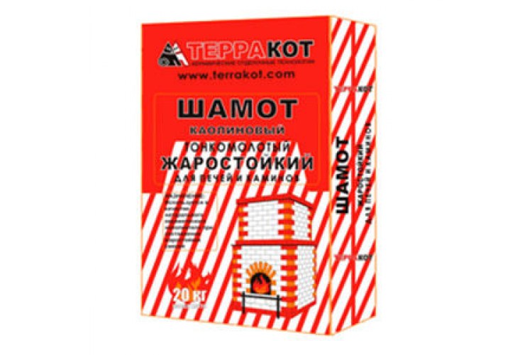 Шамот жаростойкий каолиновый для печей и каминов 20кг Терракот