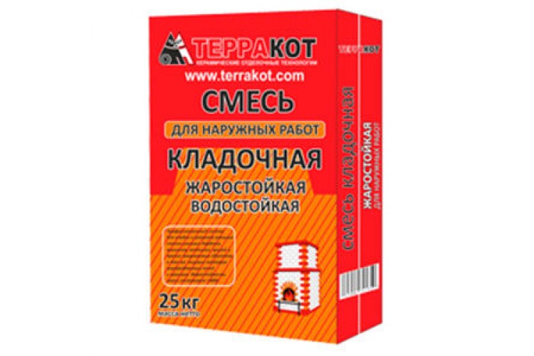 Смесь жаростойкая кладочная для наружных работ 25кг Терракот