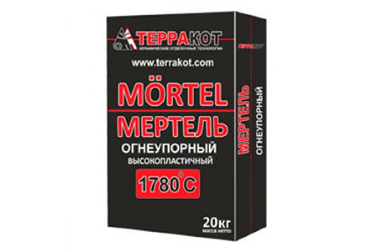 Смесь огнеупорная кладочная Мертель 20кг Терракот Смесь огнеупорная кладочная Мертель 20кг Терракот
