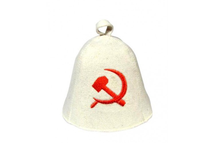 Шапка для бани войлок "Серп и молот"